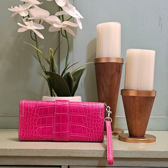 Vintage Coach Soho Genuine American Alligator Bag Clutch Wristlet 8940 (Pink) - Picture 4 of 14